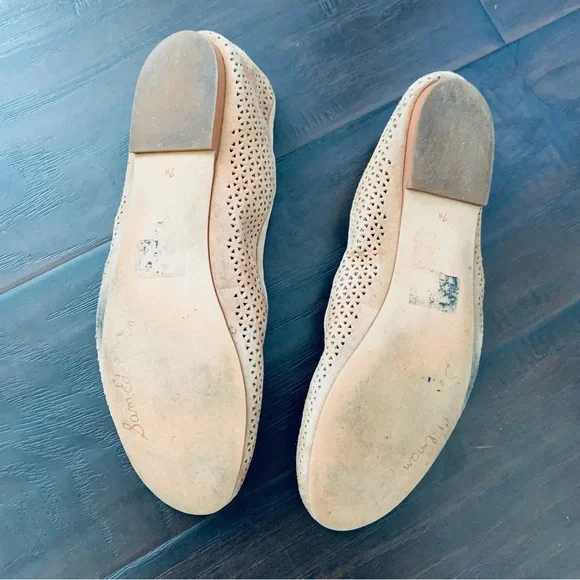 Sam Edelman Tan/Nude Felicia 2 Perforated Suede Slip-On Ballet Flats | Size: 7.5 - Picture 5 of 5